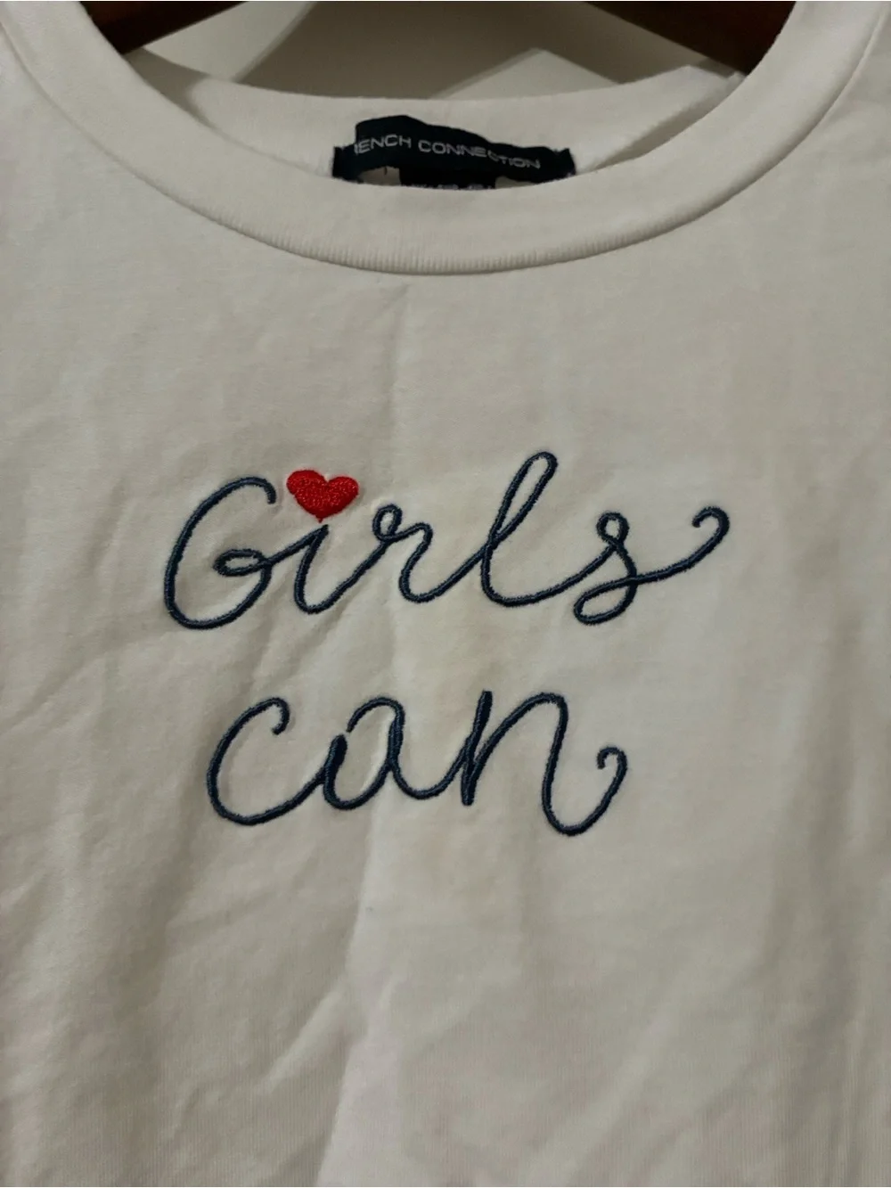 French Connection Girls Can White Knit Long Sleeve Top Size 6X / 6-7